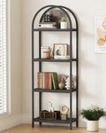 4 Tier Arched Black Bookshelf D3739
