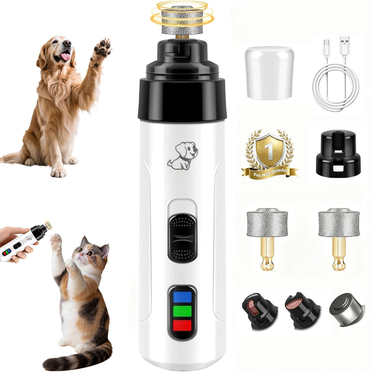 Dog Nail Grinder with Light J696