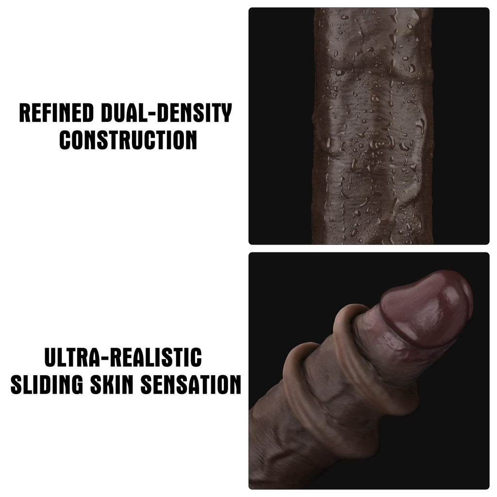 Black 7.5 Inch Dual Density Silicone Dildo C669