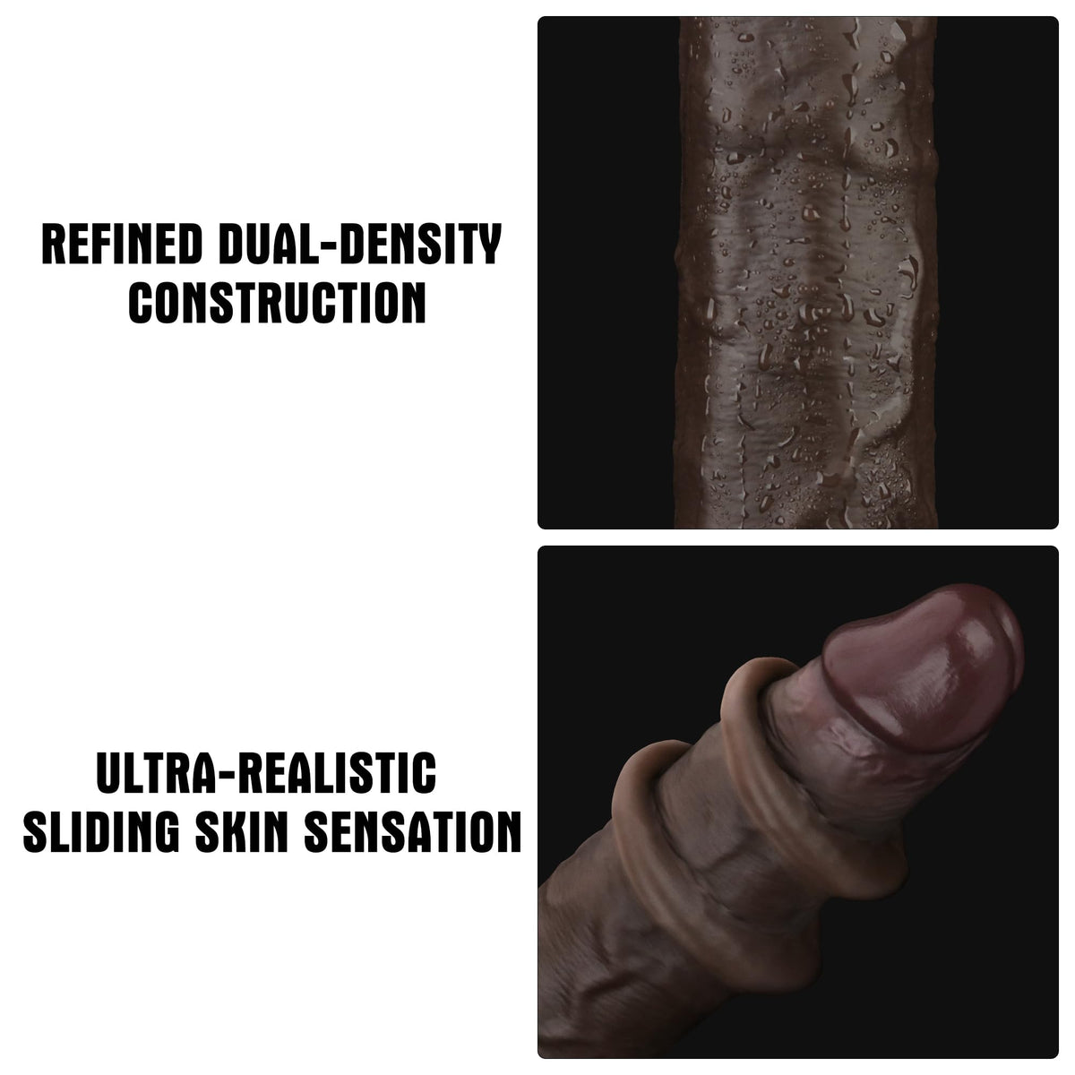 Black 7.5 Inch Dual Density Silicone Dildo C669