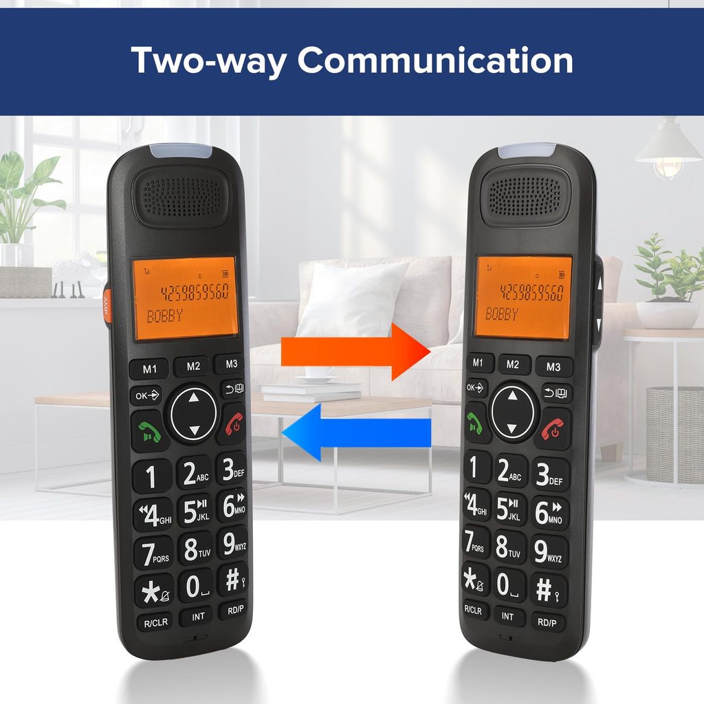 Black Cordless Phone System with Answering Machine F1350