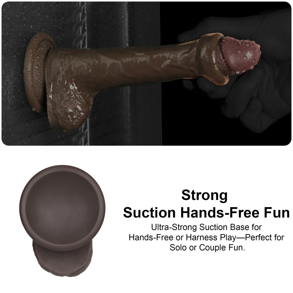 Black 7.5 Inch Dual Density Silicone Dildo C669