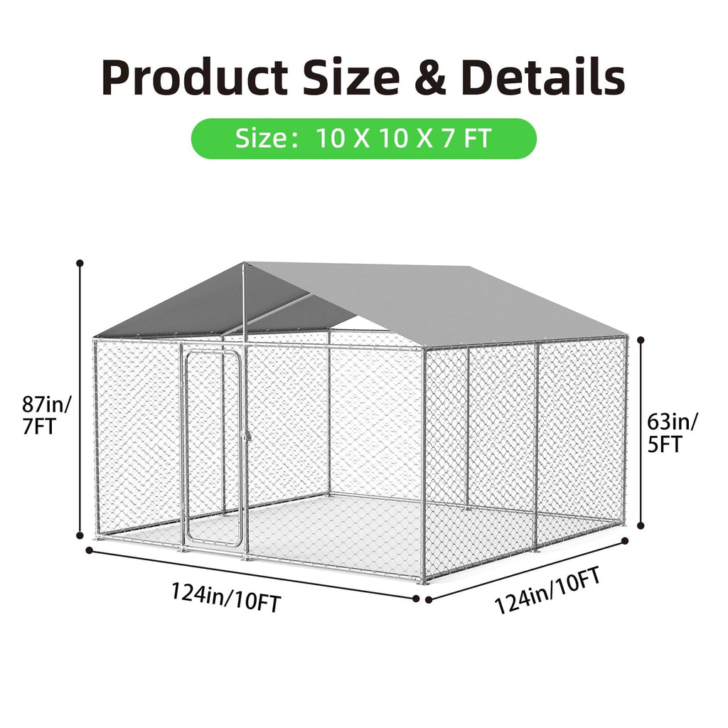 10x10 ft Heavy Duty Outdoor Dog Kennel B468