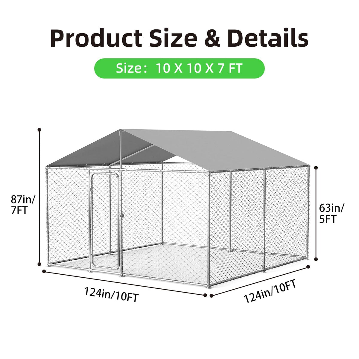 10x10 ft Heavy Duty Outdoor Dog Kennel B468