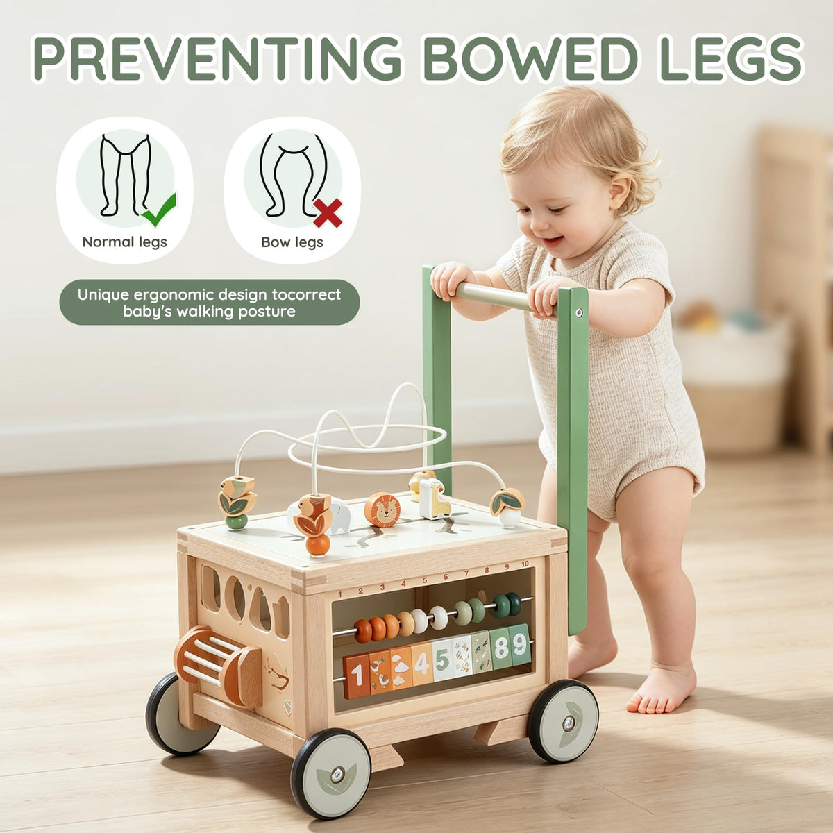 Wooden Baby Walker with Activity Cube Z193