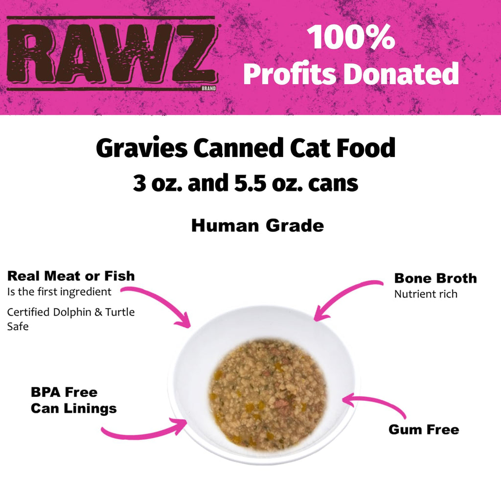 Minced Canned Cat Food in Gravy with Bone Broth, Tuna & Mackerel, 3 Ounce Cans, Pack of 18 J232