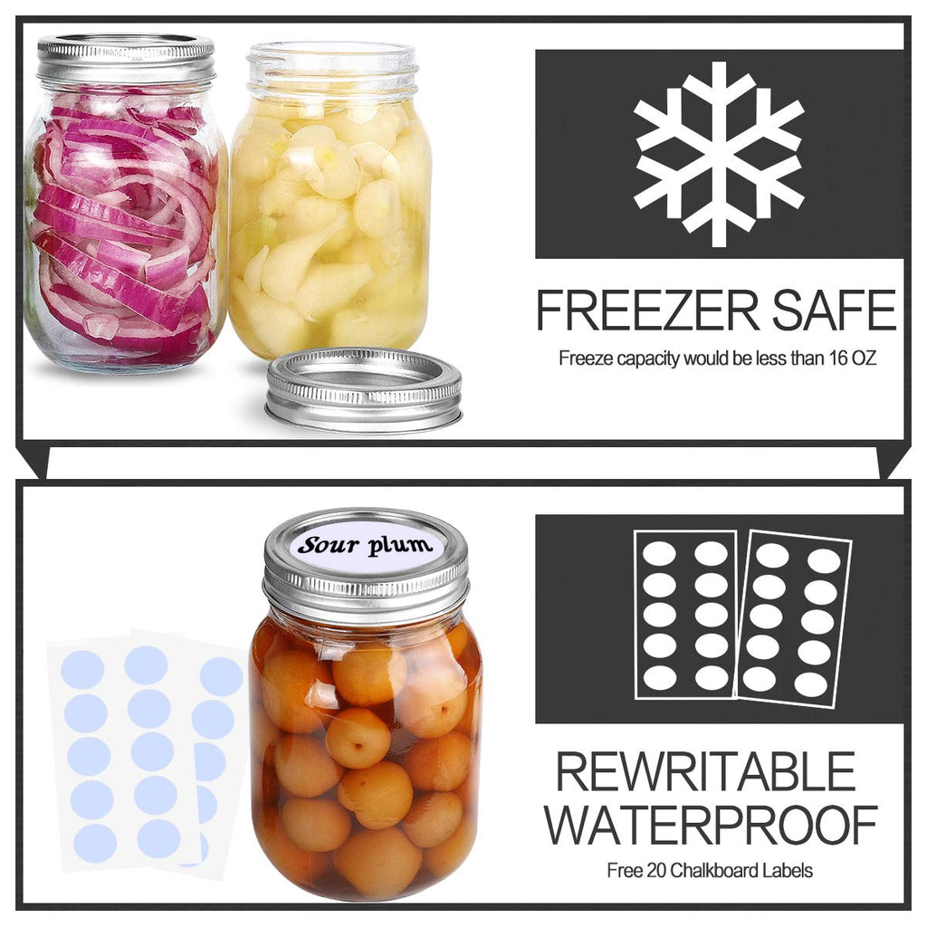 16oz Regular Mouth Mason Jars 18 Pack Y902494