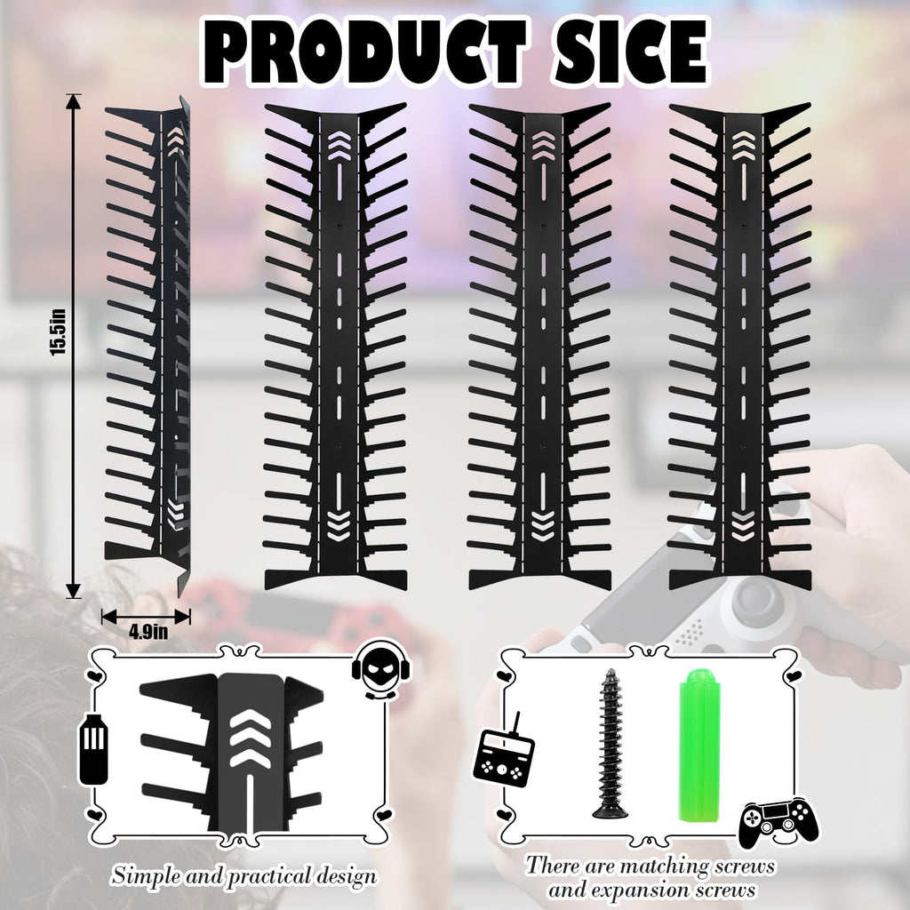 4-Pack Wall Mount Metal DVD Rack Holds 72 Games H923290