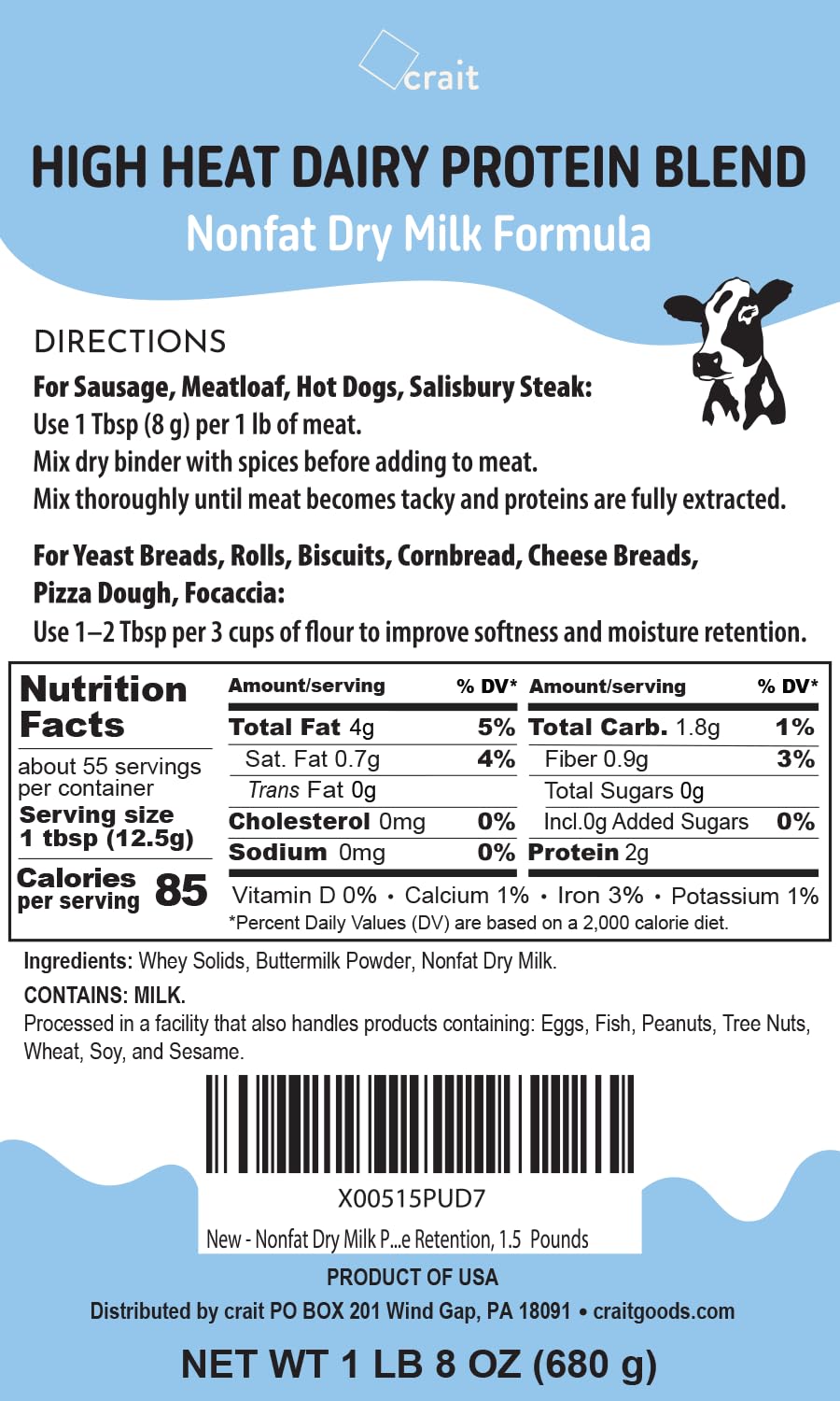Nonfat Dry Milk Powder 1.5 Pounds X654402