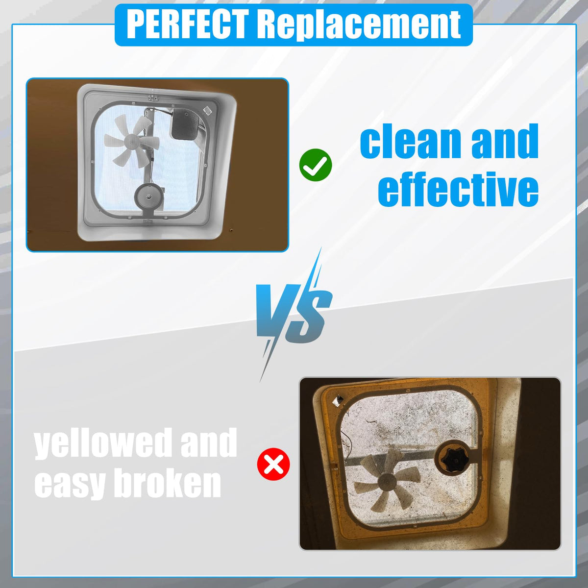 Birch White Roof Vent Frame Screen Replacement 13.5×13.5inch P2375