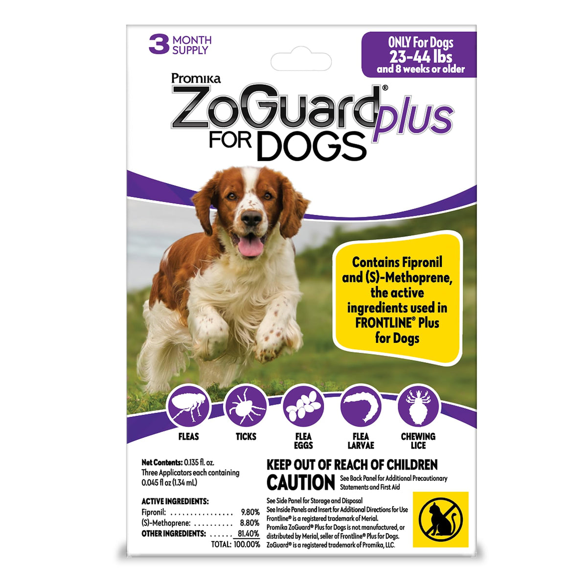Flea and Tick Prevention for Medium Dogs 23-44lbs (3 Doses) E370295