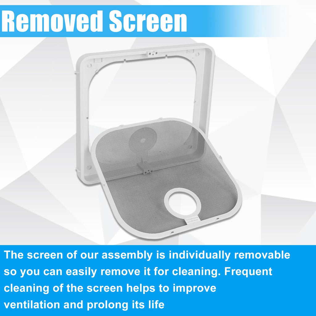 Birch White Roof Vent Frame Screen Replacement 13.5×13.5inch P2375