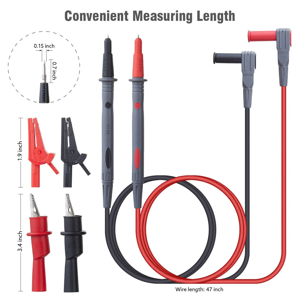 Silicone Multimeter Test Leads with Alligator Clips T270095