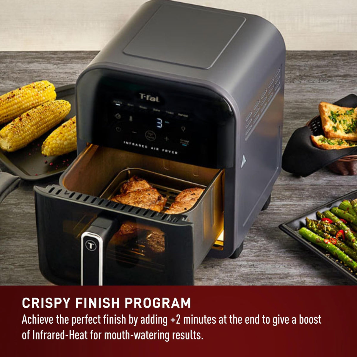 Infrared Air Fryer Toaster Oven Combo, 6 Qt Digital Touch Screen, 1550W, Black N8770