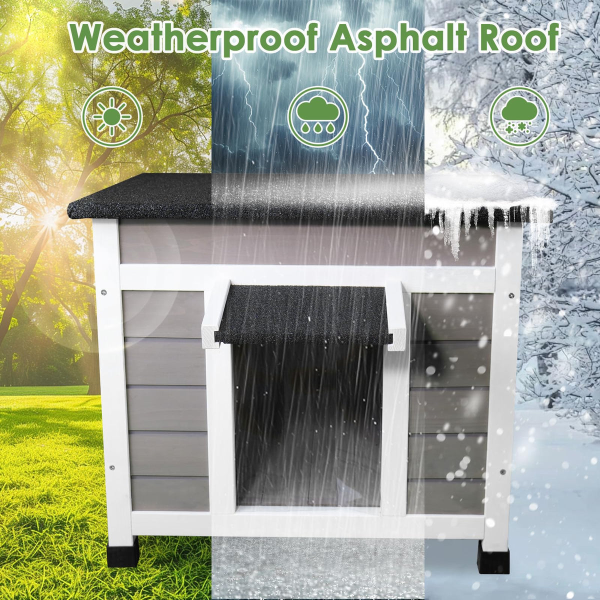 Grey Outdoor Insulated Cat House T959164