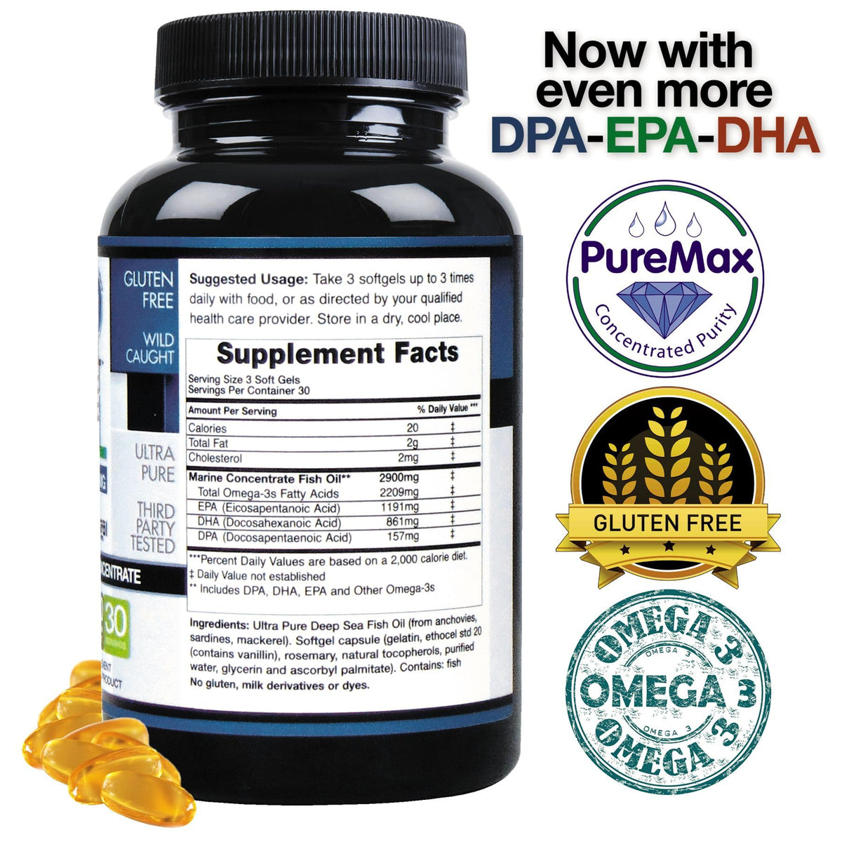 Wild Caught Omega 3 Fish Oil 2,900 MG F784605