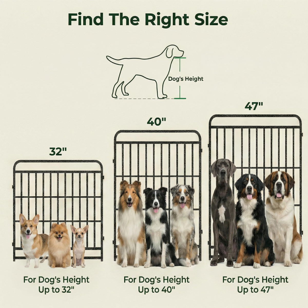 16 Panels 40'' Rustproof Metal Dog Playpen L582