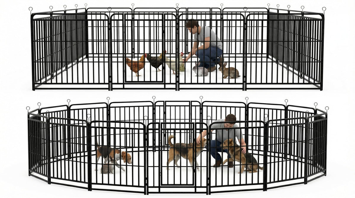 16 Panels 40'' Rustproof Metal Dog Playpen L582