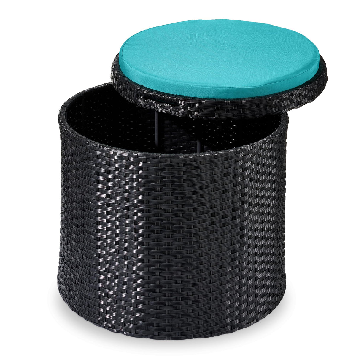 Round Wicker Ottoman with Storage P904998