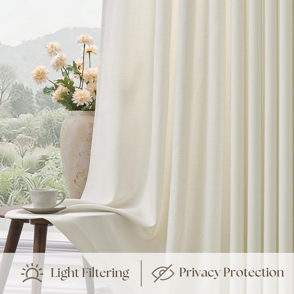 70 Inch Pinch Pleated Semi Sheer Curtains C794