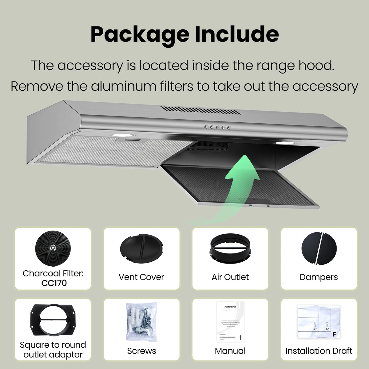 30 inch 300 CFM Under Cabinet Range Hood S631462