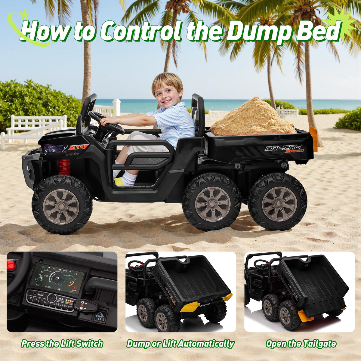24V 2 Seater Ride on Dump Truck with Remote Control K63592