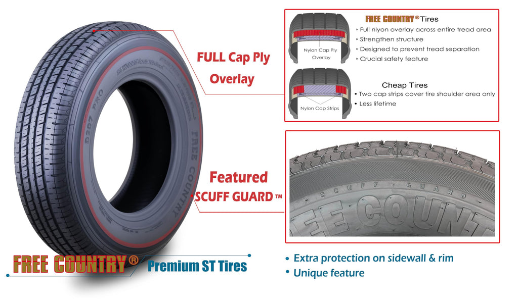 Trailer Tire ST205/75R15 8PR LRD 107N O72708