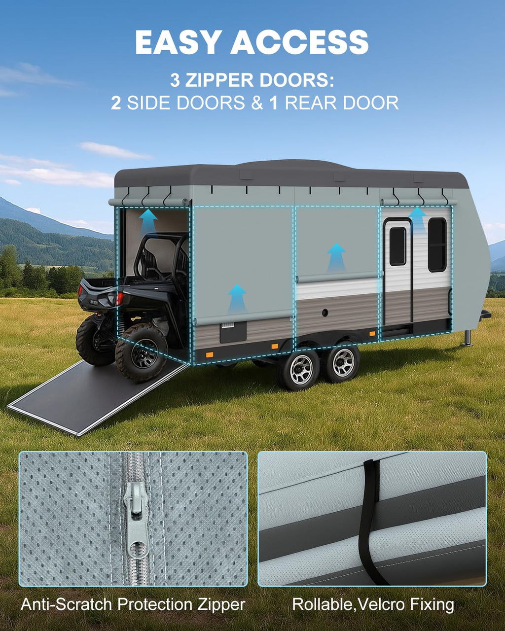 22-24 ft Travel Trailer Cover with 8 Vents B737
