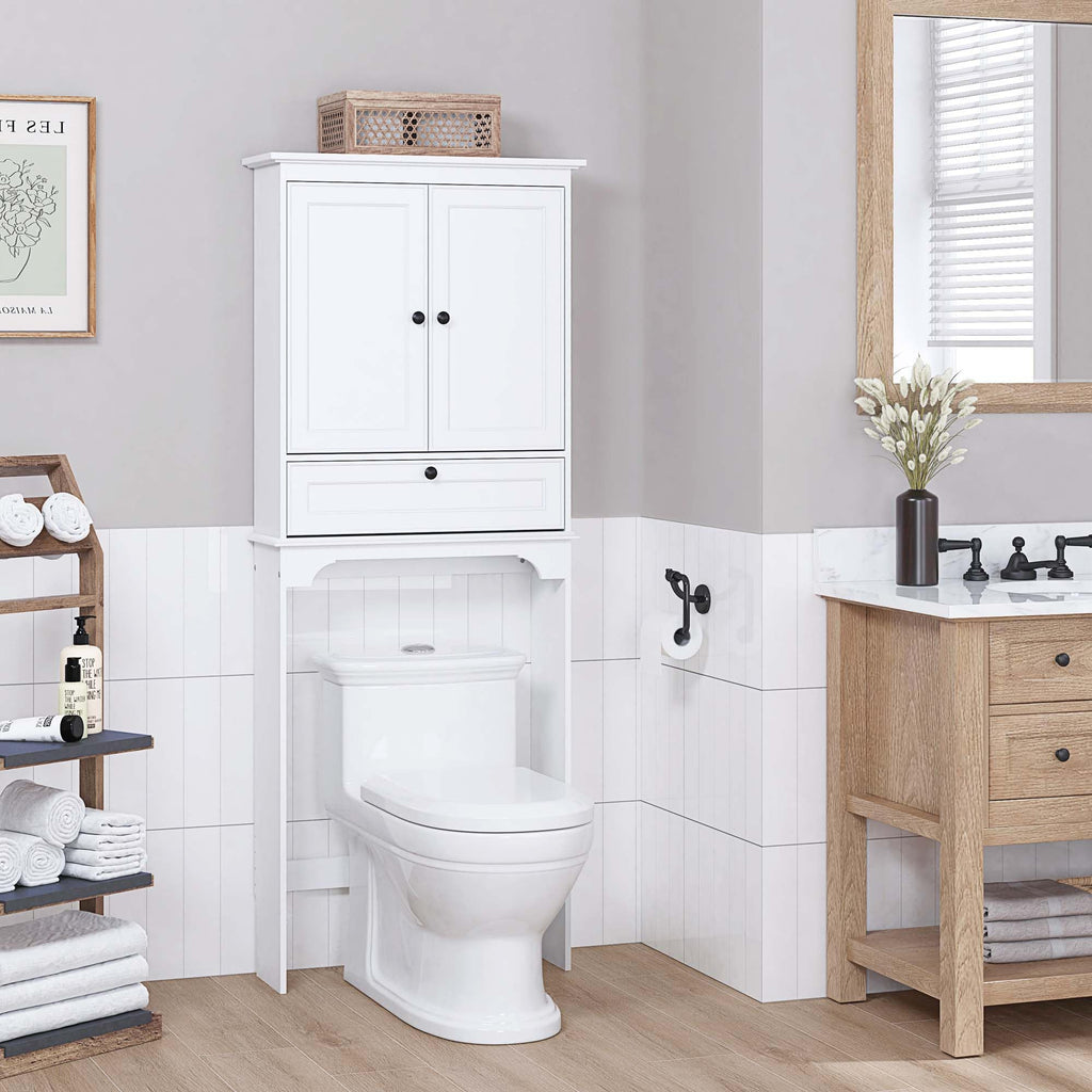 White Over the Toilet Storage Cabinet B267