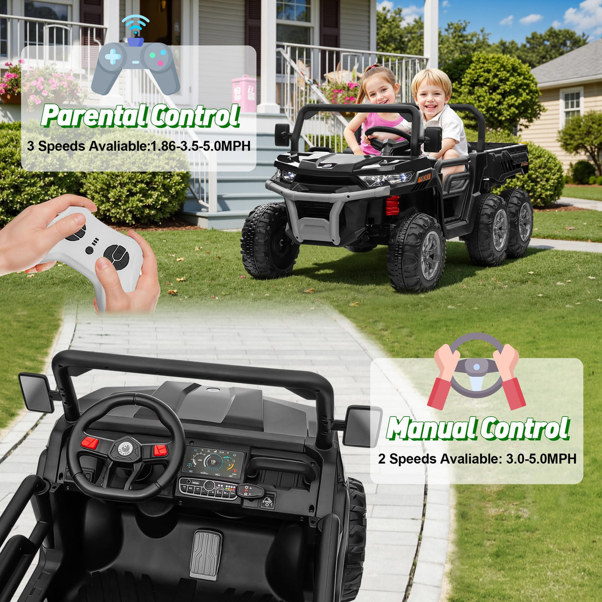 24V 2 Seater Ride on Dump Truck with Remote Control K63592
