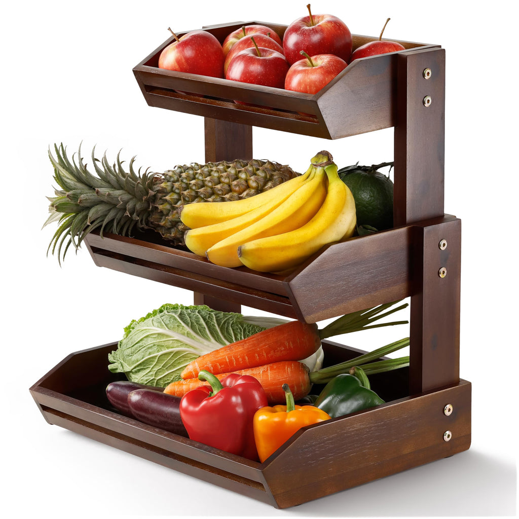 Acacia 3 Tier Fruit Basket P254