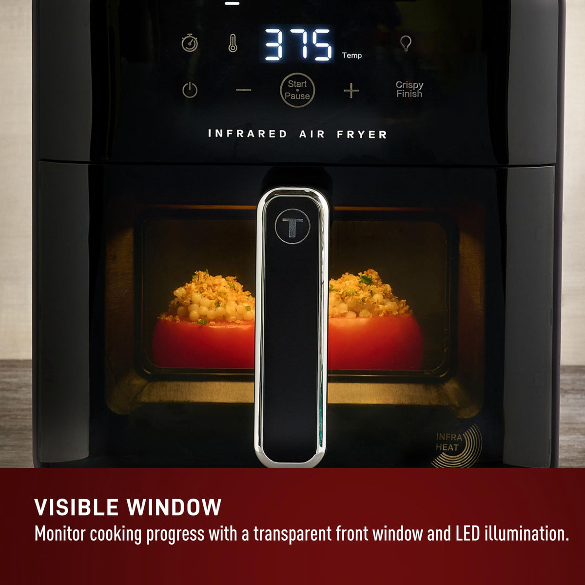 Infrared Air Fryer Toaster Oven Combo, 6 Qt Digital Touch Screen, 1550W, Black N8770