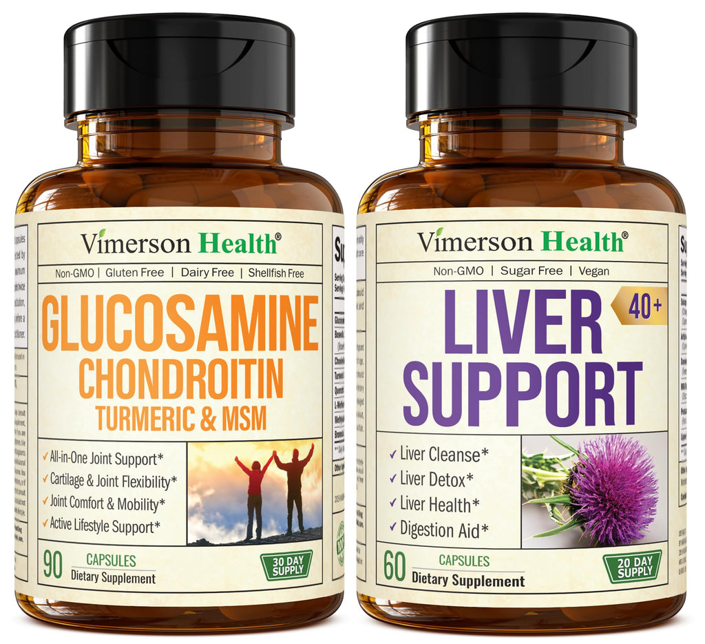 Glucosamine Chondroitin MSM with Turmeric Boswellia & Liver Supplement with Milk Thistle Extract R189650