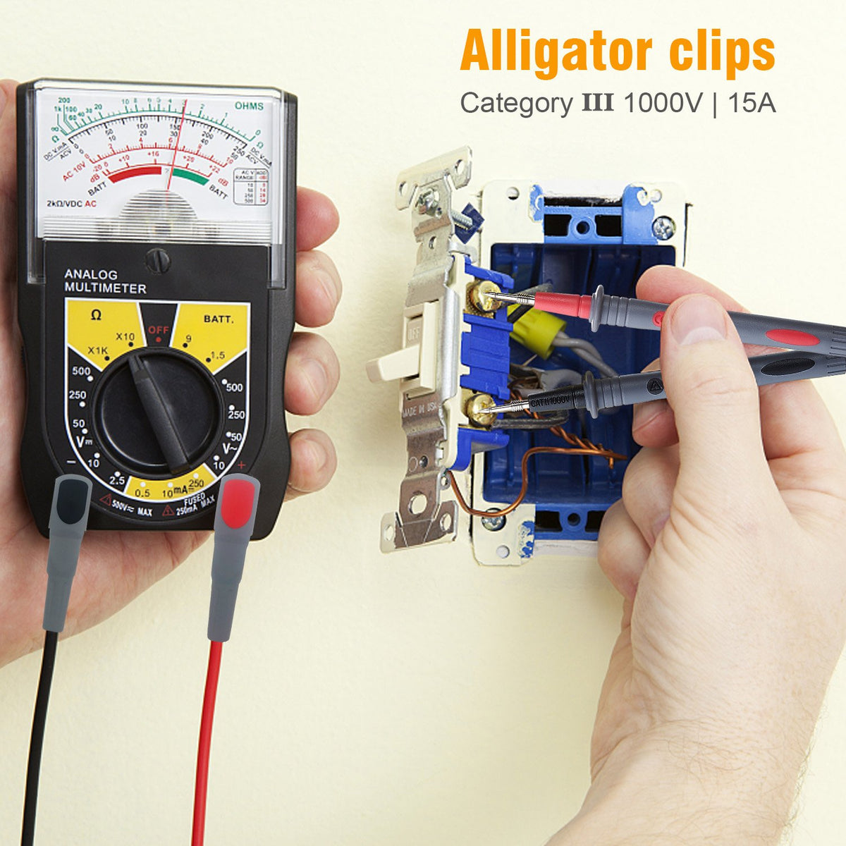 Silicone Multimeter Test Leads with Alligator Clips T270095