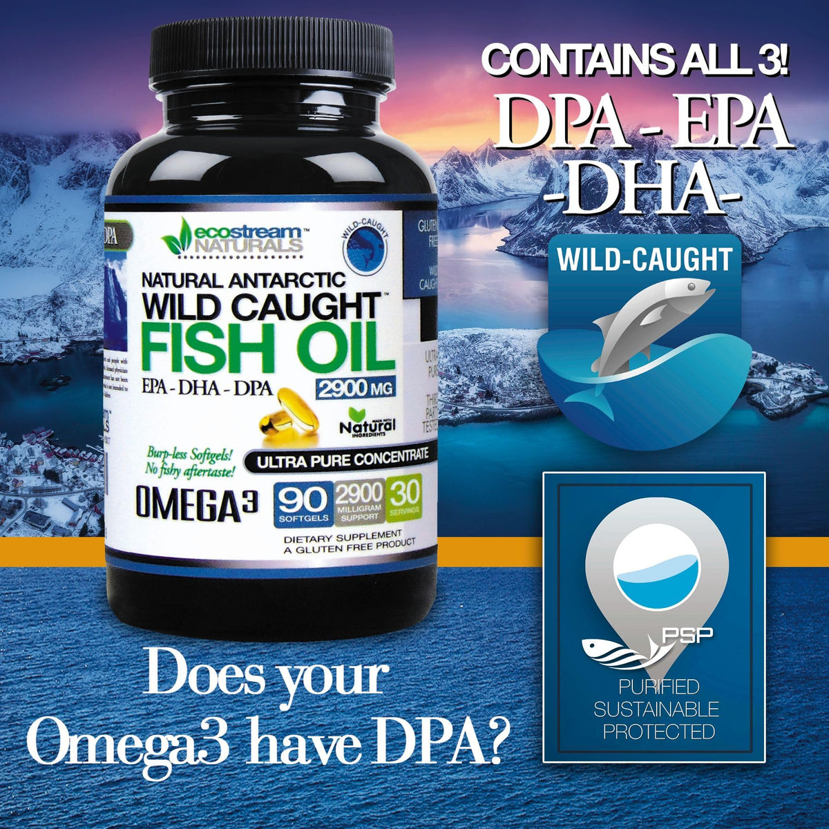 Wild Caught Omega 3 Fish Oil 2,900 MG F784605