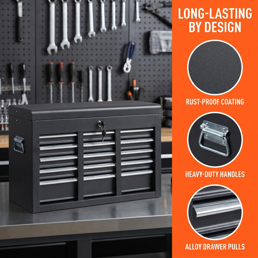 24" 5 Drawer Black Metal Tool Box N780