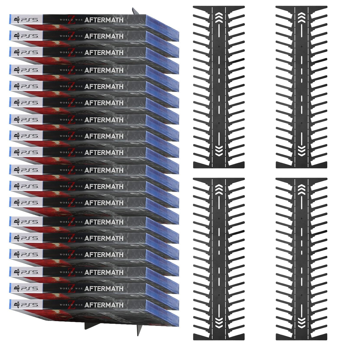 4-Pack Wall Mount Metal DVD Rack Holds 72 Games H923290