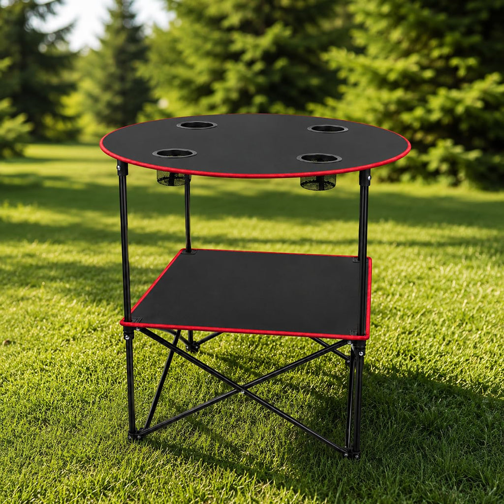 Portable Folding Camping Table with 4 Cup Holders & Carry Bag Z209062