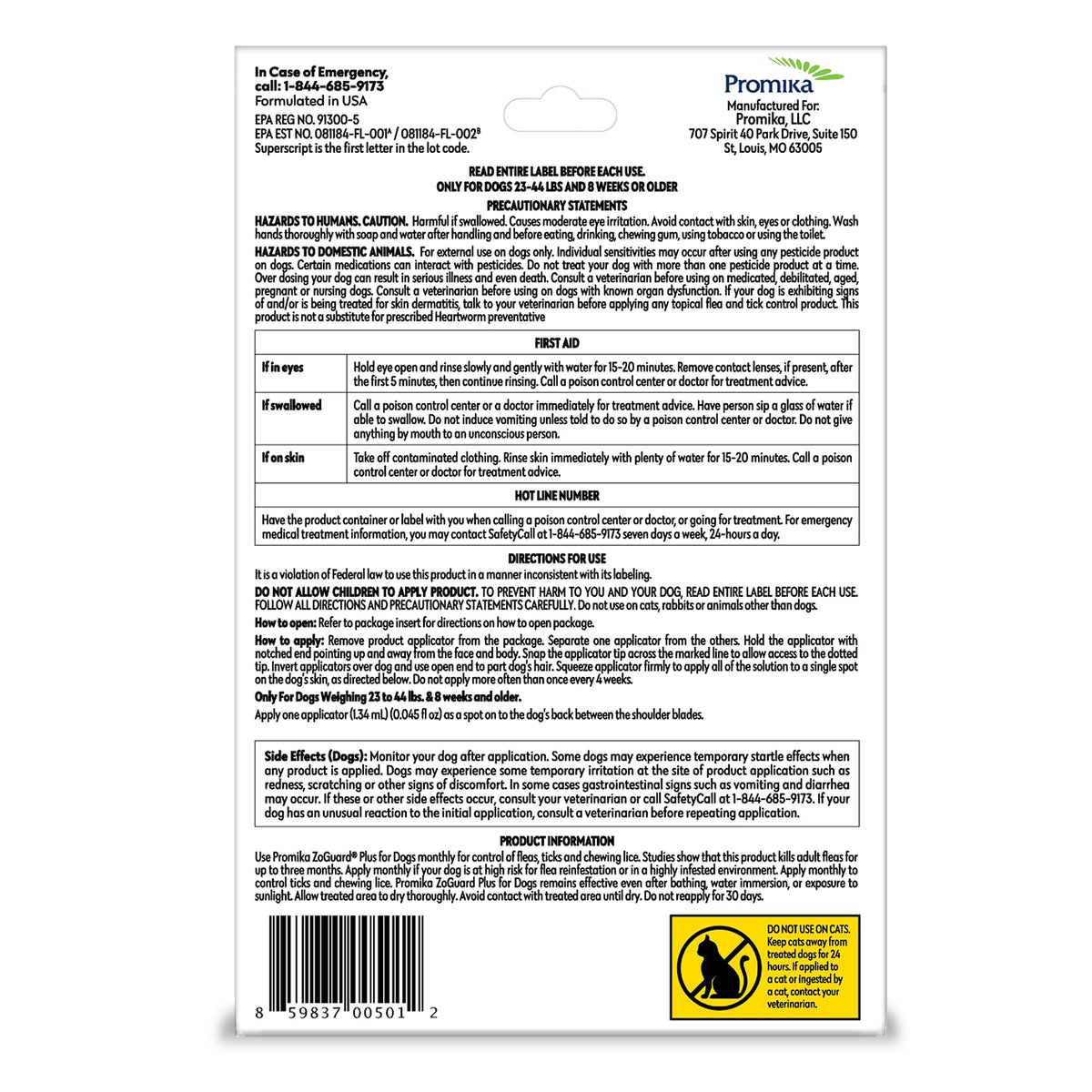 Flea and Tick Prevention for Medium Dogs 23-44lbs (3 Doses) E370295