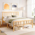 14 Inch Solid Bamboo Wood Full Size Platform Bed Frame with Headboard I129