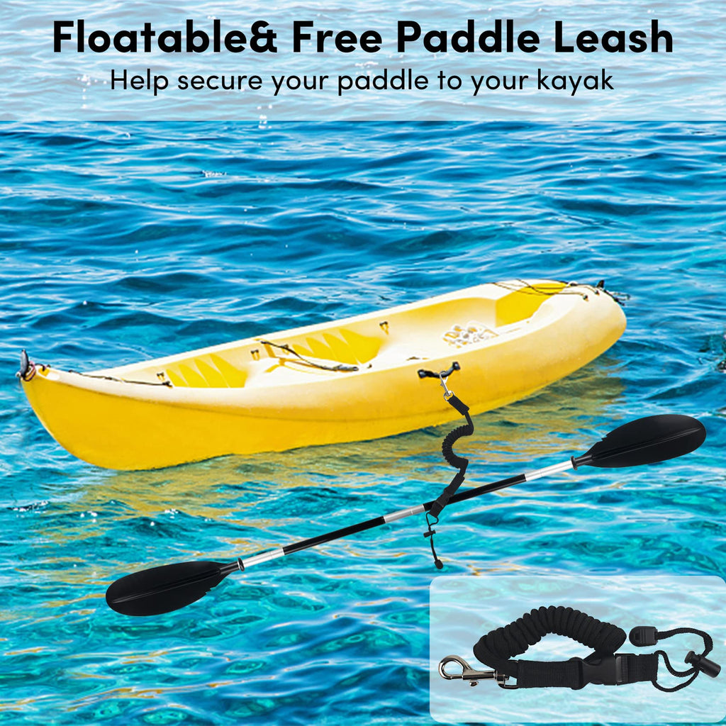 Adjustable 4 Piece Kayak Paddles with Paddle Leash U34982