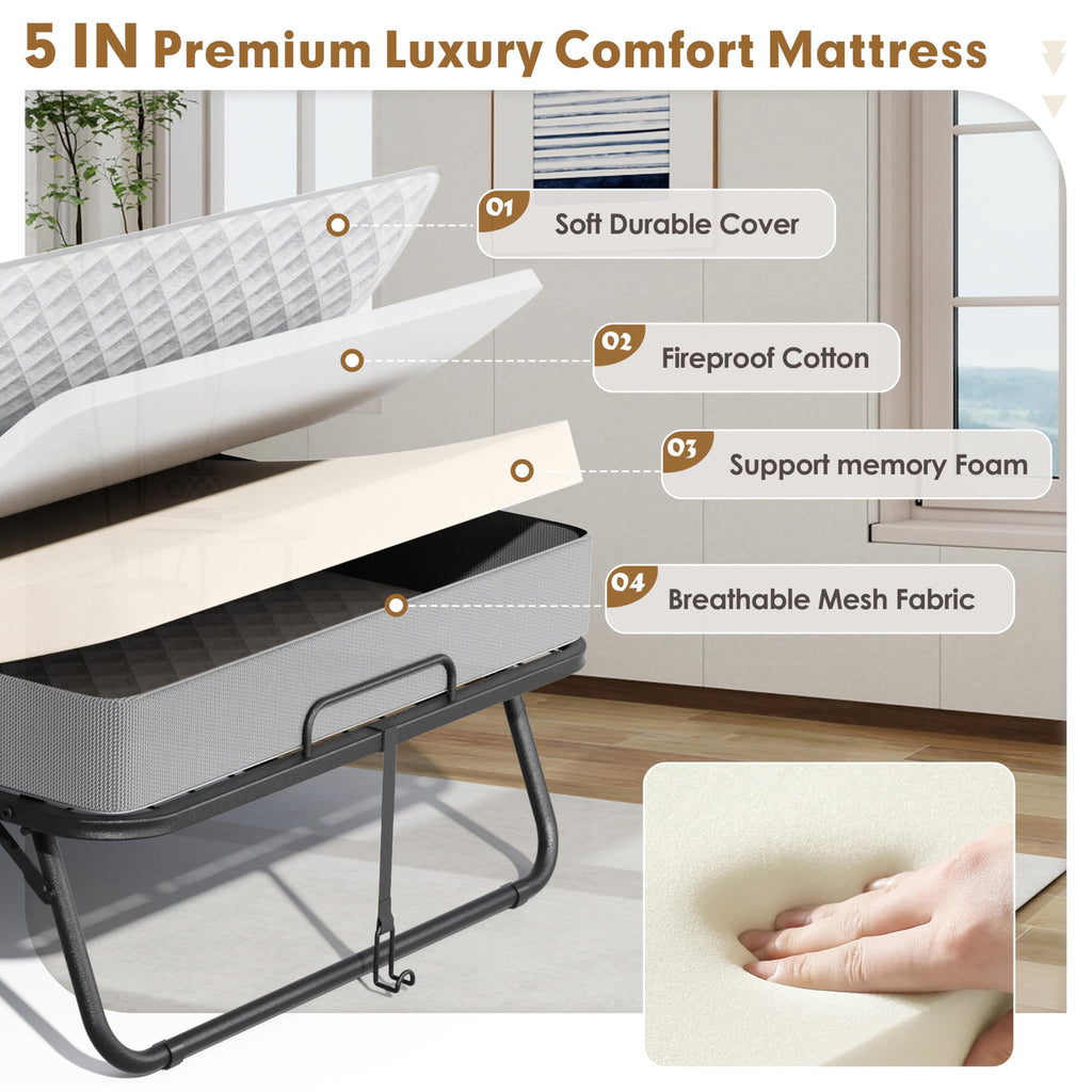 Folding Bed with 5” Mattress R418774