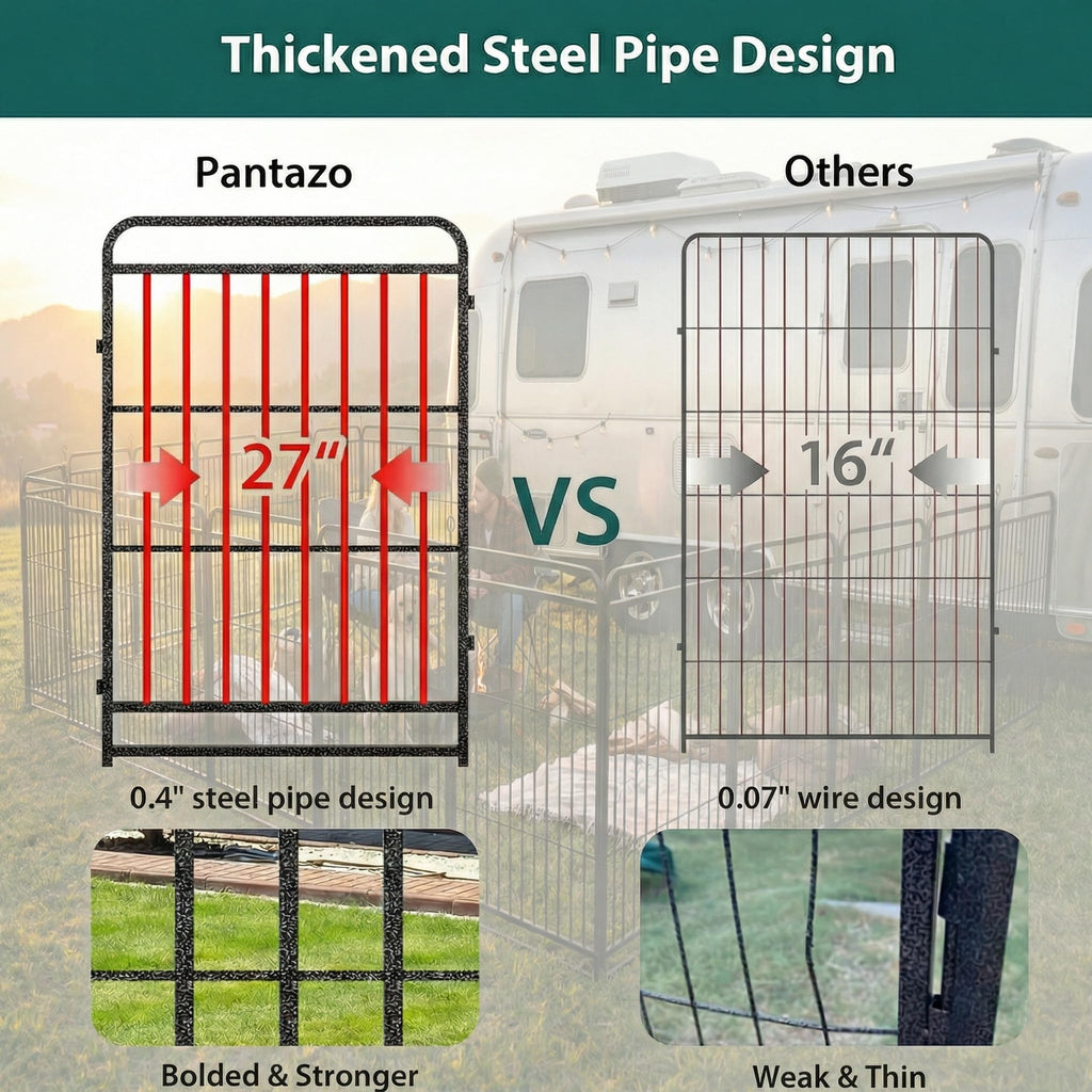 16 Panels 40'' Rustproof Metal Dog Playpen L582