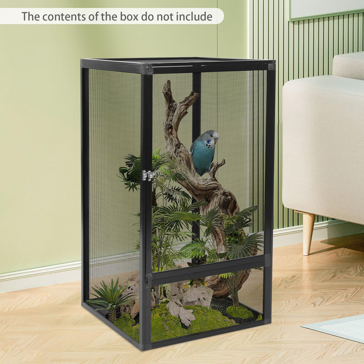 17.72" L×17.72" W×31.50" H Reptile Enclosure with Escape-Proof Lock T121827