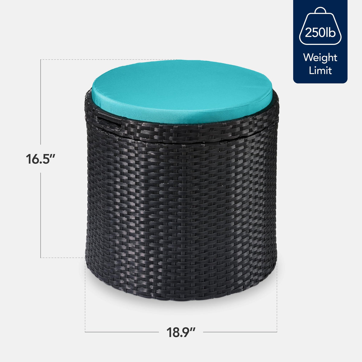 Round Wicker Ottoman with Storage P904998