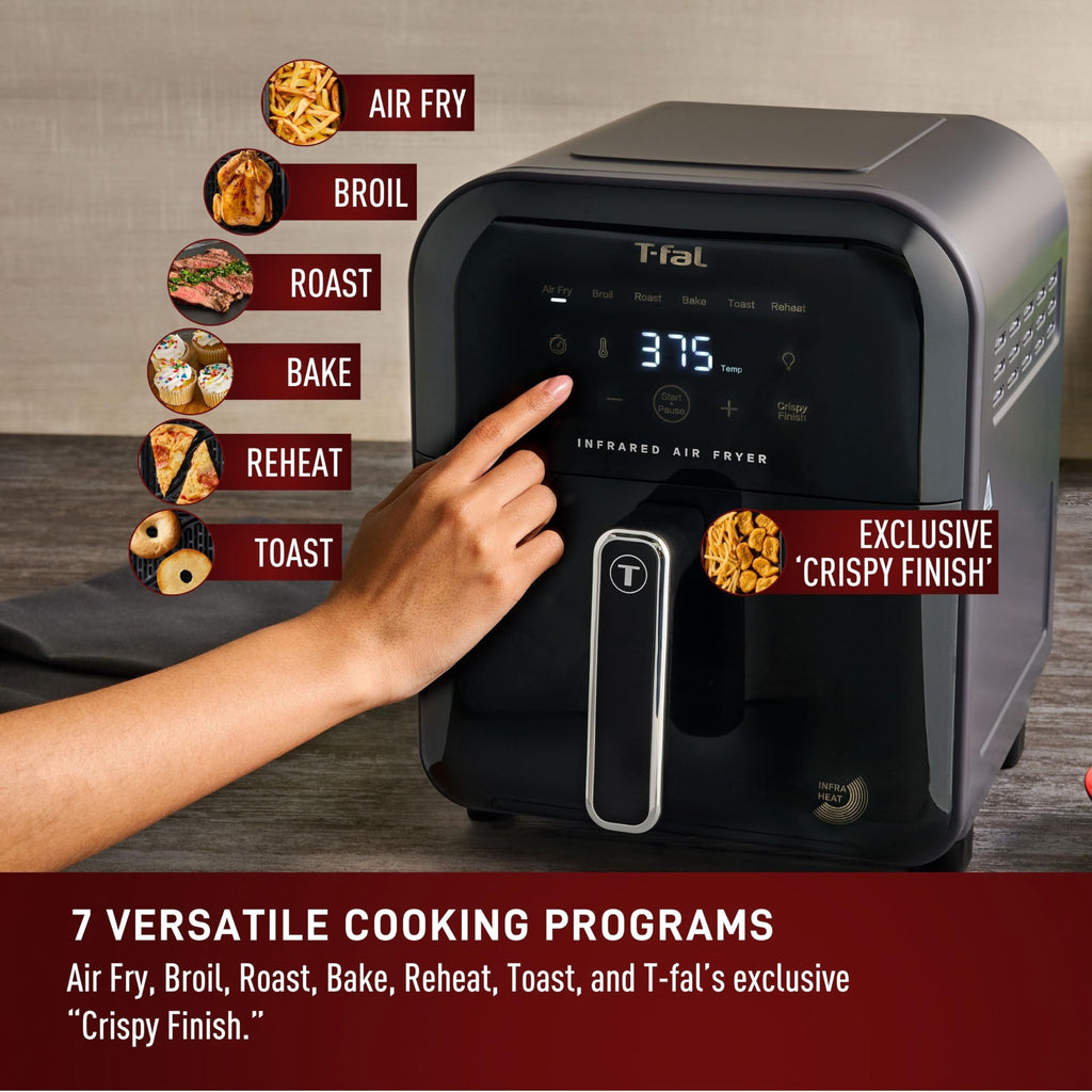 Infrared Air Fryer Toaster Oven Combo, 6 Qt Digital Touch Screen, 1550W, Black N8770