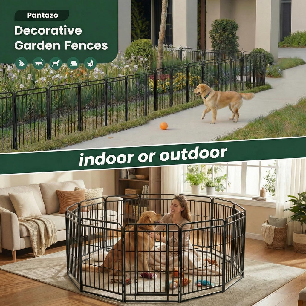 16 Panels 40'' Rustproof Metal Dog Playpen L582