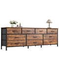 63 Inch Dresser with 10 Fabric Drawers S6454