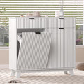 White 20 Gallon Double Tilt Out Laundry Hamper Cabinet with 2 Drawers C8460