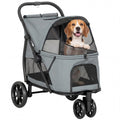 3 Wheel Pet Stroller up to 44 lbs Gray O7466